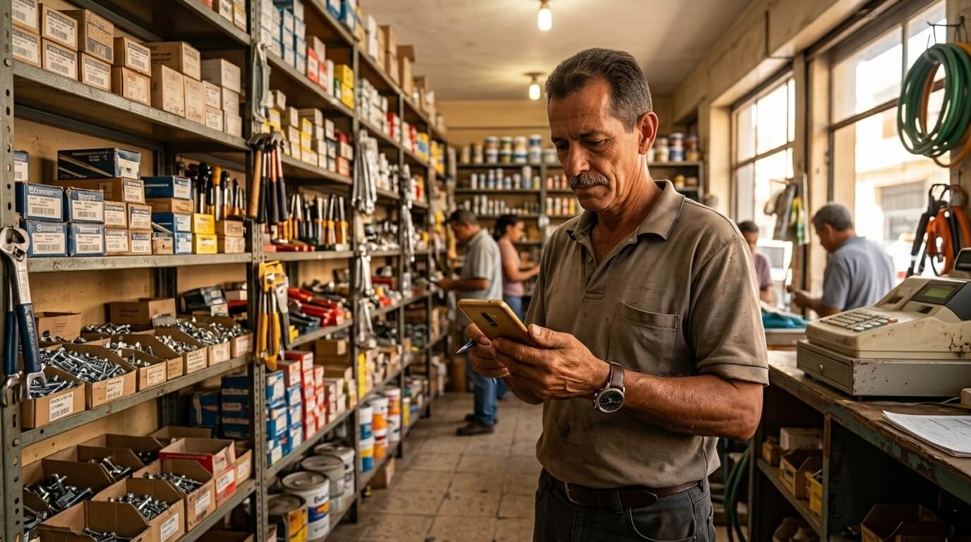Cliente haciendo un pedido desde el catálogo en vivo de Adkiero